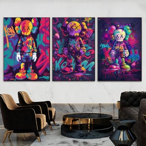Kaws Figures Poster Digital Download Set of 3 | Hypebeast Pop Art Painting Replica Wall Decor Now