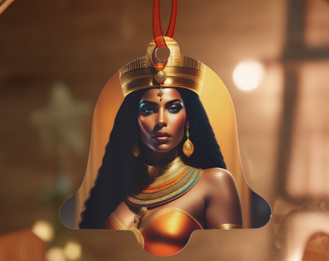 Christmas Ornament of Queen Nefertiti Painting 18, Metal Ornaments, Holiday -Christmas, Holiday Decors, Home Decor, Office Decor, Xmas Decor