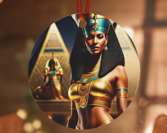 Christmas Ornament of Queen Nefertiti Painting 10, Metal Ornaments, Holiday -Christmas, Holiday Decors, Home Decor, Office Decor, Xmas Decor