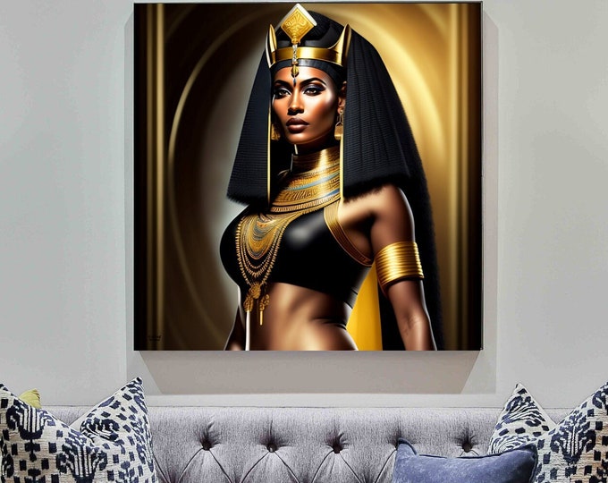 EGYPTIAN GODDESS ISIS Painting 24, Signed ' Art, Modern, Body Positive Art, Black Art Canvas Wall Art, Thoughtful Gift for Her, Home Decor