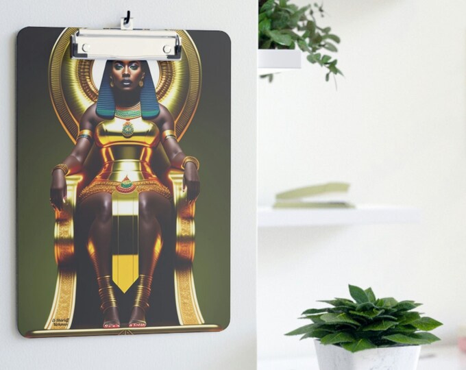 Queen Nefertiti Clipboard 4 | Professional Gift | Teacher Clip Board | Office Clipboard | Coach Clipboard | Black Women Gifts | Black Owned