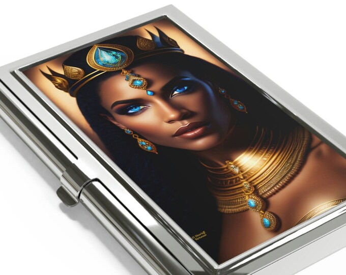 Queen Cleopatra Business Card Holder 13 | Card Holder For Women | Realtor Card Holder | Real Estate Sign | Banker Stylist | Slim Wallet