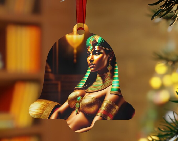Christmas Ornament of Queen Cleopatra Painting 37, Metal Ornaments, Holiday -Christmas, Home Decor, Office, Xmas, Black Art, Arts -Gifts