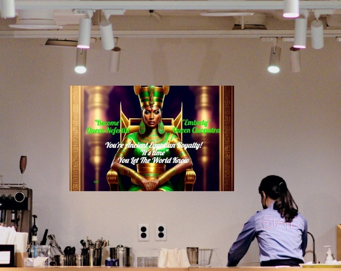 Egyptian Queen Nefertiti Painting 3 | Beautiful Black Girl Magic | Tshirt Tumbler Sublimation | Digital Download | Printable | Museum Poster