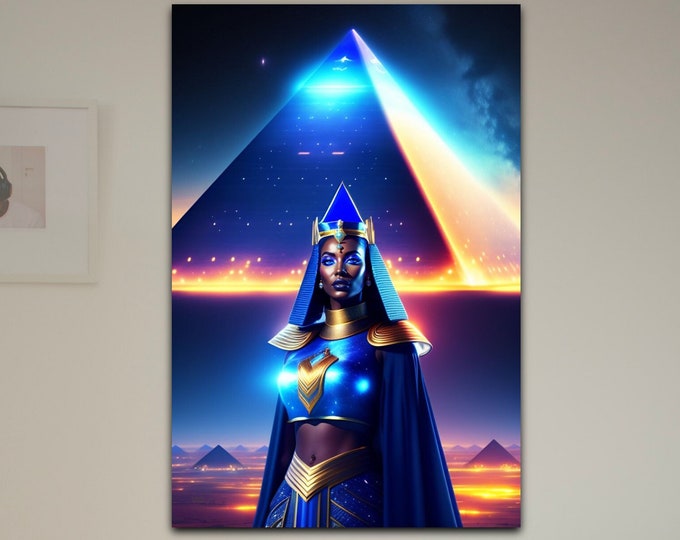 EGYPTIAN GODDESS Isis Original Painting Canvas 9, Wall Art, Fine Art, African American Art, Black Art, Thoughtful Gift for Her, Arts -Gifts