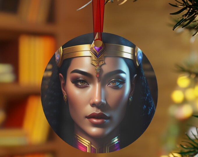 Christmas Ornament of Queen Cleopatra Painting 1, Metal Ornaments, Holiday -Christmas, Holiday Decors, Home Decor, Office Decor, Xmas Decor