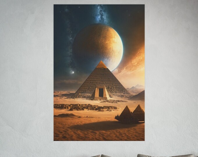 Ancient Egypt the Center of the Universe Painting 1 Poster,  311 Posters, Dorm, Aesthetic, Egyptian Art, Egyptian Decor, Wall Art, Pyramids