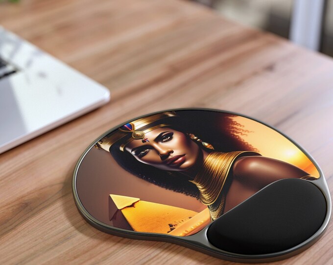 Ergonomic Mouse Pad with Goddess Isis Painting 25, School Gifts, Computer Mousepad, Desktop Mat, New Job Gift, Afrocentric Art, Black Art