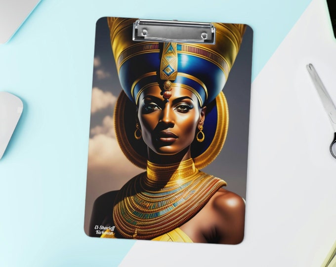 Queen Nefertiti Clipboard 1 | Professional Gift | Teacher Clip Board | Office Clipboard | Coach Clipboard | Black Women Gifts | Black Owned