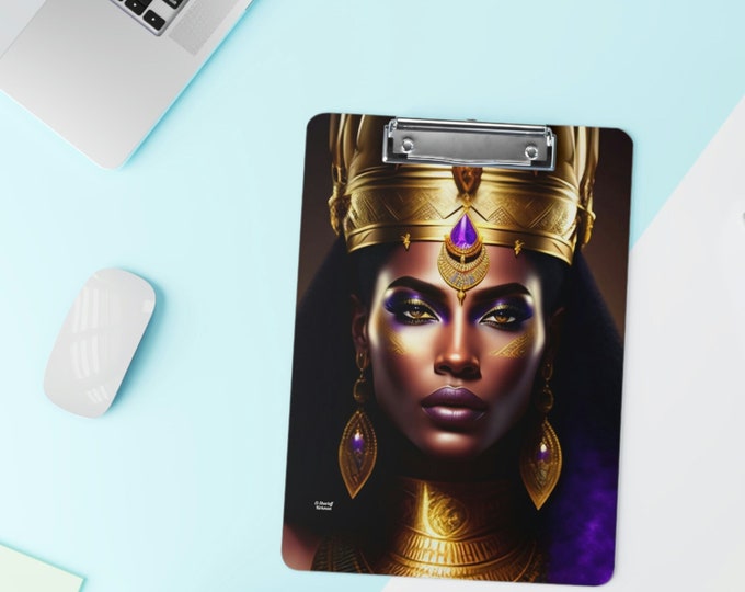 Queen Nefertiti Clipboard 9 | Professional Gift | Teacher Clip Board | Office Clipboard | Coach Clipboard | Black Women Gifts | Black Owned