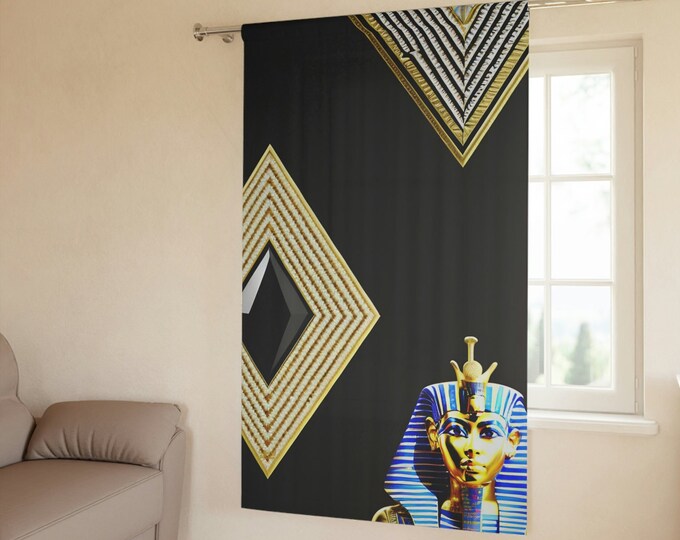 King Tut House Curtains 2 | Window Curtains | Balcony Curtains | Window Treatment | Room Divider | Café Curtains | Kitchen | 1 Panel