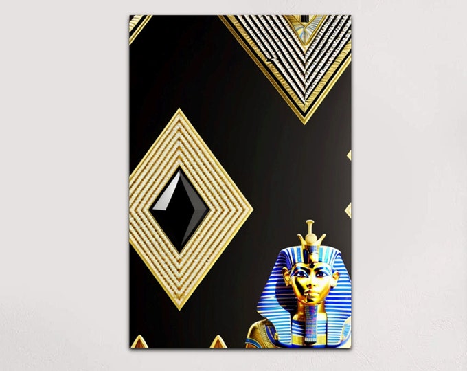 King Tut Canvas Painting 2 | Wall Art | Custom Art | Family Gift | Housewarming Gift | Bridesmaid Gift | African American Art | Black Art