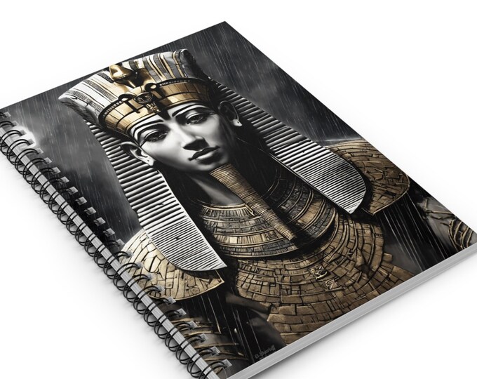 Spiral Notebook with Egyptian King Tut Painting 11, Lined Notebook, Wirebound, Journal, Notepad, Scrapbook, African Art, Black History, Man
