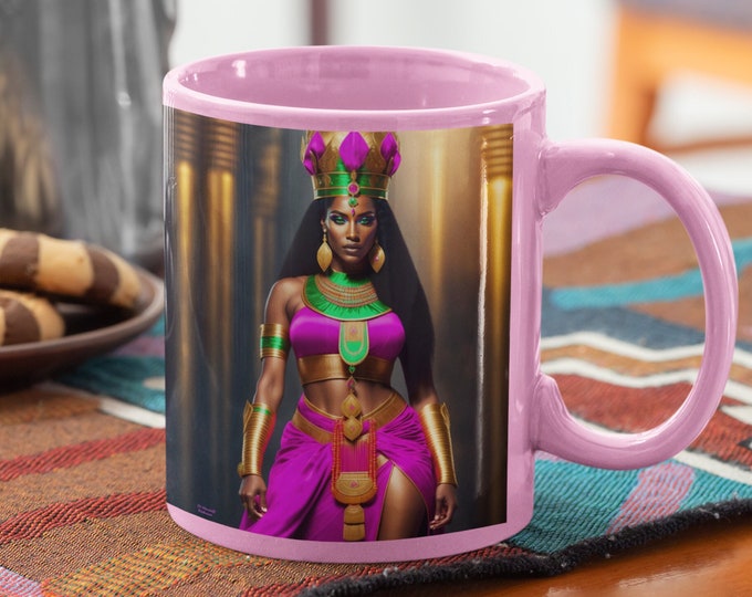 11oz Mug with Goddess Maat Painting 3, Cuffee Mug, Tea Cup, Office Mug, Ceramic Presentation, Mug for Brand, Unique Gift, Arts -Gifts, Egypt