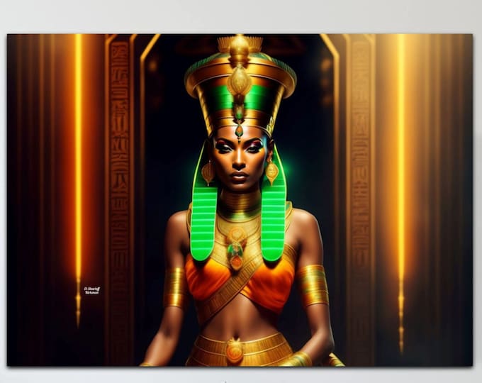 Egyptian Queen Nefertiti Painting 19 | Modern Wall Art | Gallery | Black Women | Fashion Illustration | Décor | Home Gift | African Art