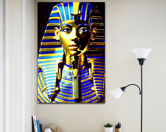 King Tut Painting 3, Wall Art, Canvas, Office Decor, Home, Family Gift, Housewarming Gift, Black Art, Thoughtful Gift for Her, Arts -Gifts