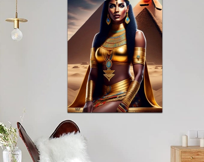 GODDESS ISIS Canvas Painting 2 | Wall Art | Custom Art | Family Gift | Bridesmaids Gift | Bridesmaids Gift | Black Girl Art | Feminine