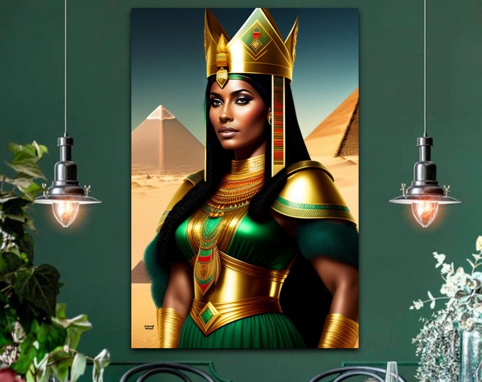 Egyptian Queen Cleopatra Painting 11, Wall Art, Canvas, Black Art, Tree of Knowledge, Wall Décor, Office, Home, Gift for Her, Arts -Gifts