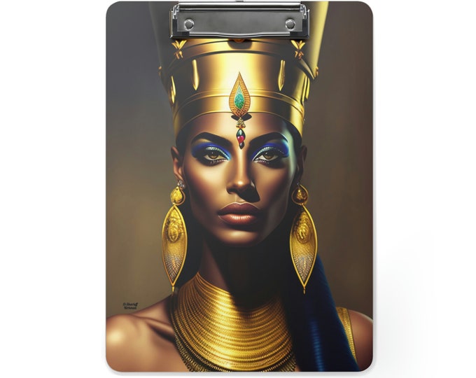 Queen Nefertiti Clipboard 8 | Professional Gift | Teacher Clip Board | Office Clipboard | Coach Clipboard | Black Women Gifts | Black Owned