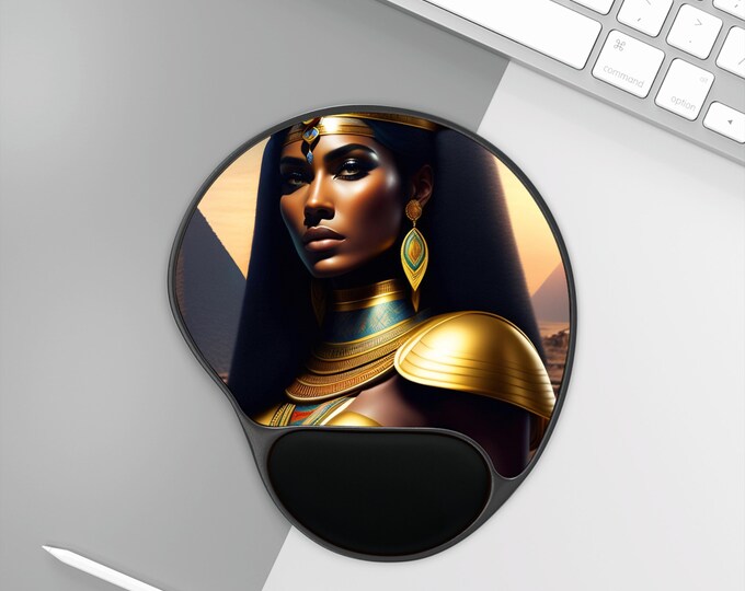 Ergonomic Mouse Pad with Goddess Isis Painting 1, School Gifts, Computer Mousepad, Desktop Mat, New Job Gift, Afrocentric Art, Black Art