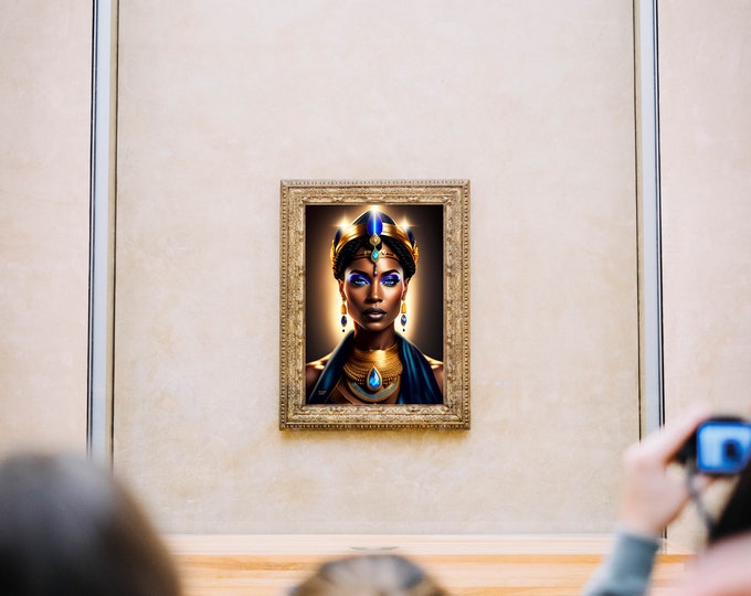 Egyptian Goddess Isis Painting 20 | Black Woman Art | Black Décor | Woman Wall Art | Woman Illustration | Fashion Art | Gift for Black Girl