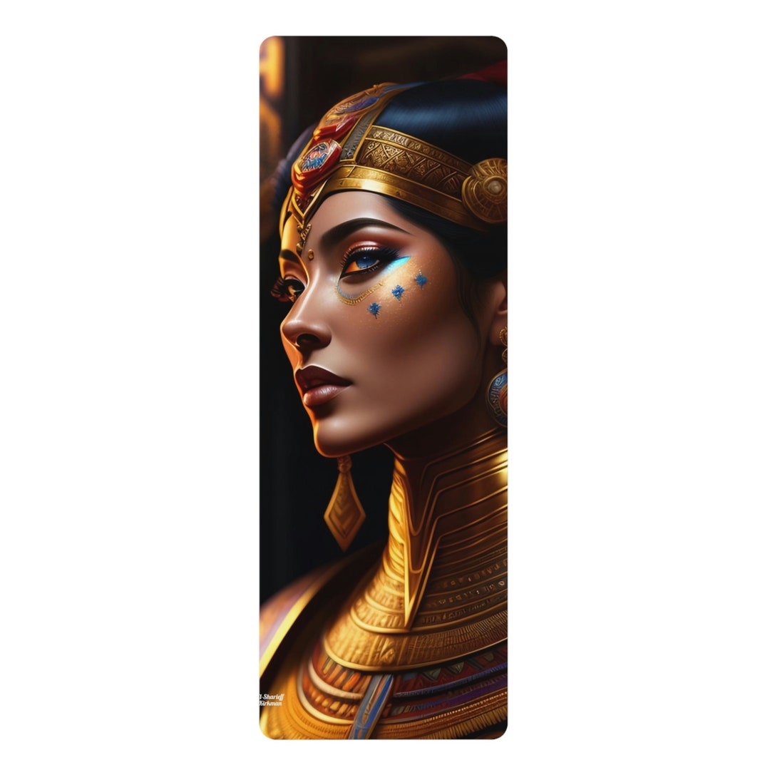 Egyptian Queen Cleopatra Yoga Mat 4 Thick Yoga Mat Pilates Etsy