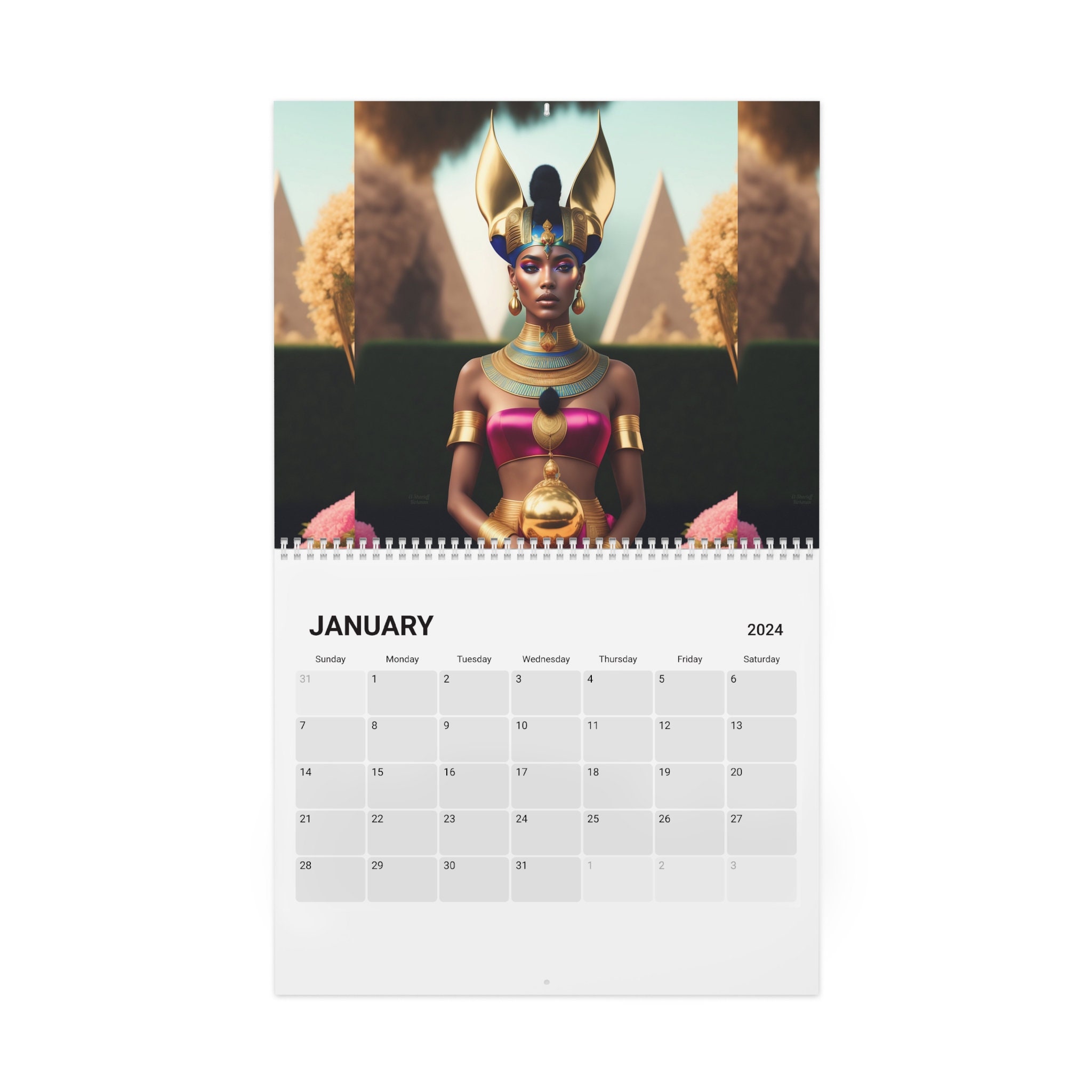 Egyptian Goddess 2024 Calendar, Monthly Calendar, 2024 Planner, 2024