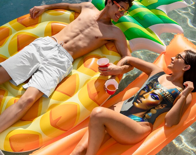 Bridesmaid Swimsuit with Egyptian Queen Nefertiti Painting 3, Swimwear, Bathing Suit, Pool, Beach Summer, Black Woman Art, African Bikini