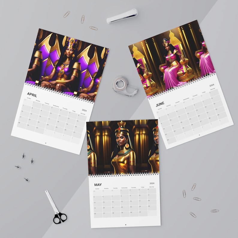Queen Cleopatra 2024 Calendar Monthly Calendar 2024 Planner Etsy