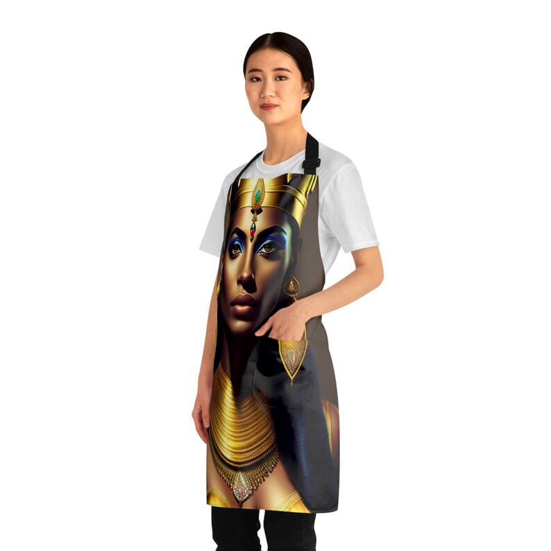 Apron With Egyptian Queen Nefertiti Painting 8, Apron With Pockets, Cooking Apron, Chef, BBQ