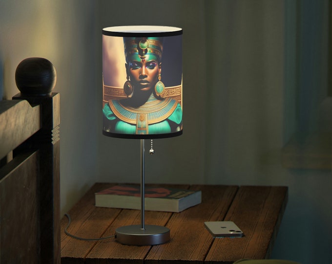 Queen Nefertiti Lamp on a Stand | House Lamp | Home Decor | Lamp Shade | Table Lamp | Desk Accessories | Black Women Gifts | Black Owned