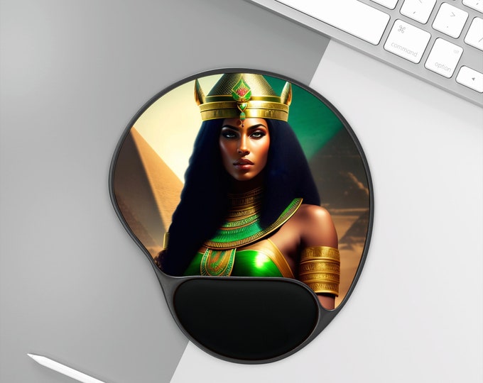 Ergonomic Mouse Pad with Goddess Isis Painting 4, School Gifts, Computer Mousepad, Desktop Mat, New Job Gift, Afrocentric Art, Black Art