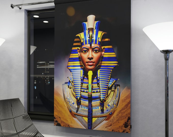 King Tut House Curtains 1 | Window Curtains | Balcony Curtains | Window Treatment | Room Divider | Café Curtains | Kitchen | 1 Panel |Offic