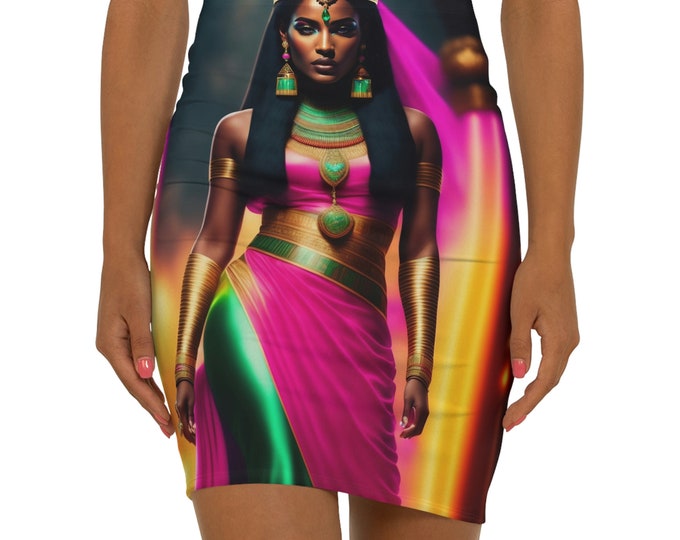 Egyptian Goddess Maat Painting 1 Mini Skirt | Womens Casual Skirt | Fashion Clothing | Basic Versatile Stretchy | Ancient Egypt Unique