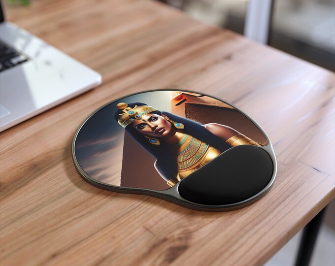Ergonomic Mouse Pad Goddess Isis Painting 2, Back to School Gifts, Computer Mousepad, Desktop Mat, New Job Gift, Afrocentric Art, Black Art