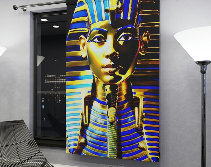 King Tut House Curtains 3 | Window Curtains | Balcony Curtains | Window Treatment | Room Divider | Café Curtains | Kitchen | 1 Panel
