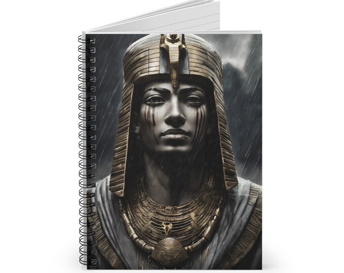 Spiral Notebook with Egyptian King Tut Painting 9, Lined Notebook, Wirebound, Journal, Notepad, Scrapbook, African Art, Black History, Man
