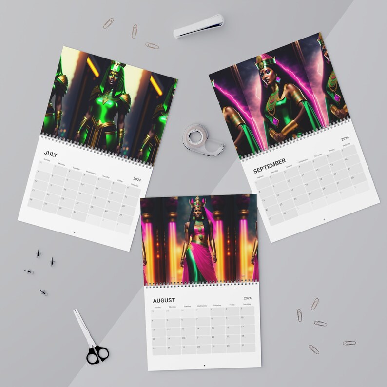 Egyptian Goddess 2024 Calendar Monthly Calendar 2024 Etsy