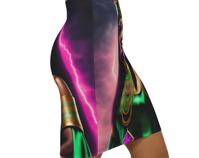 Egyptian Goddess Maat Painting 2 Mini Skirt | Womens Casual Skirt | Fashion Clothing | Basic Versatile Stretchy | Ancient Egypt Unique