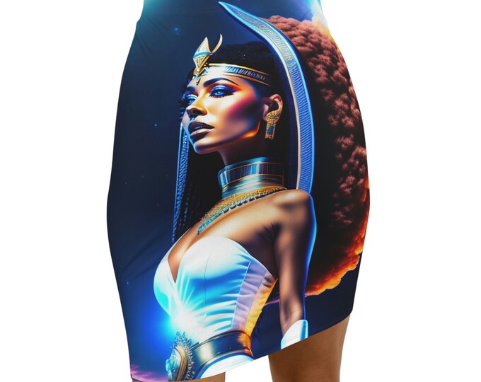 Egyptian Goddess Isis Painting 19 Mini Skirt | Spring Clothing | Basic Versatile Stretchy | Grace Modest Skirt | Stretch Knit | Fairy Skirt