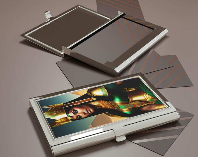 Queen Cleopatra Business Card Holder 11 | Card Holder For Women | Realtor Card Holder | Real Estate Sign | Banker Stylist | Slim Wallet