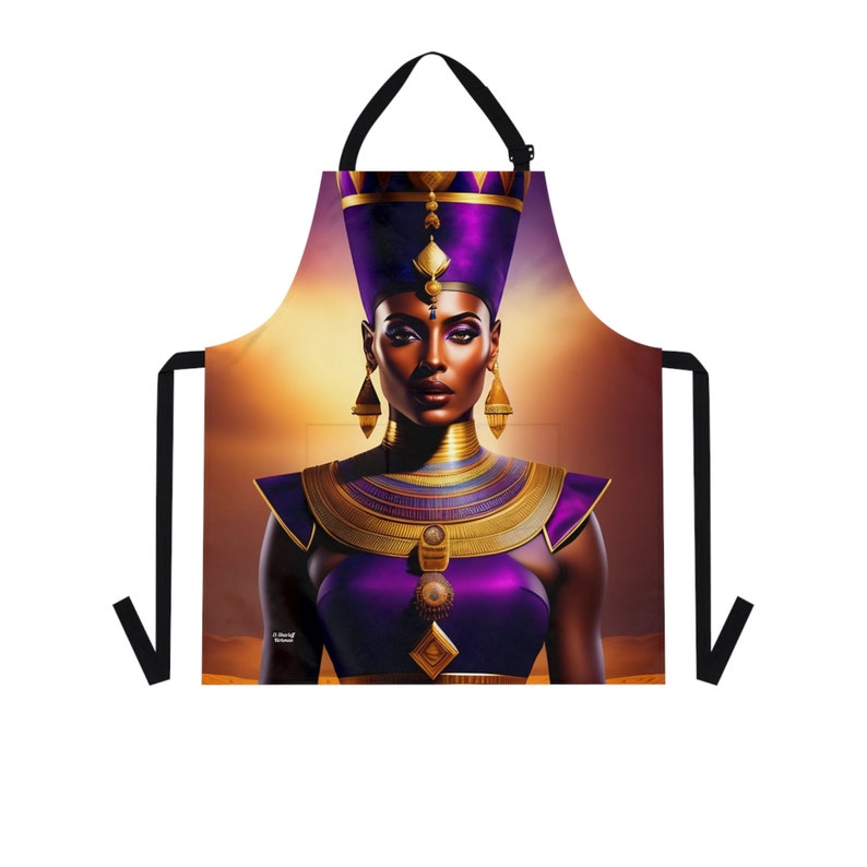 Apron With Egyptian Queen Nefertiti Painting 5, Apron With Pockets, Cooking Apron, Chef, BBQ