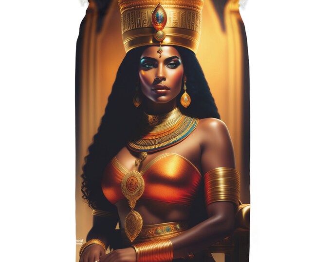 Christmas Santa Sack Bag with Queen Nefertiti Painting 18, Bag for Presents, Gift Bags, Velour Fabric, African Woman, Black Artist Painting