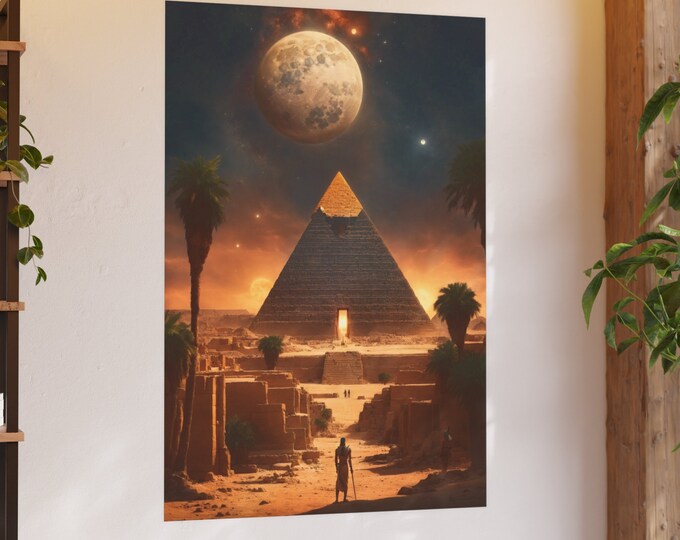 Ancient Egypt the Center of the Universe Painting 2 Poster, 311 Posters, Dorm, Aesthetic, Egyptian Art, Egyptian Decor, Wall Art, Pyramids