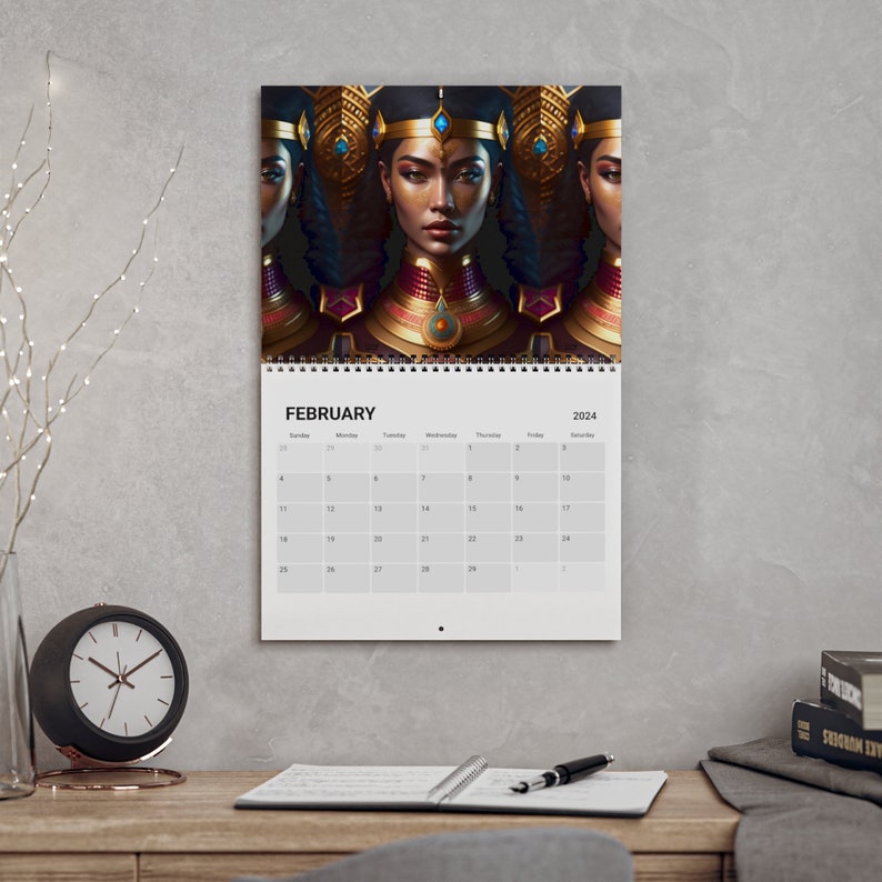 Queen Cleopatra 2024 Calendar Monthly Calendar 2024 Planner Etsy