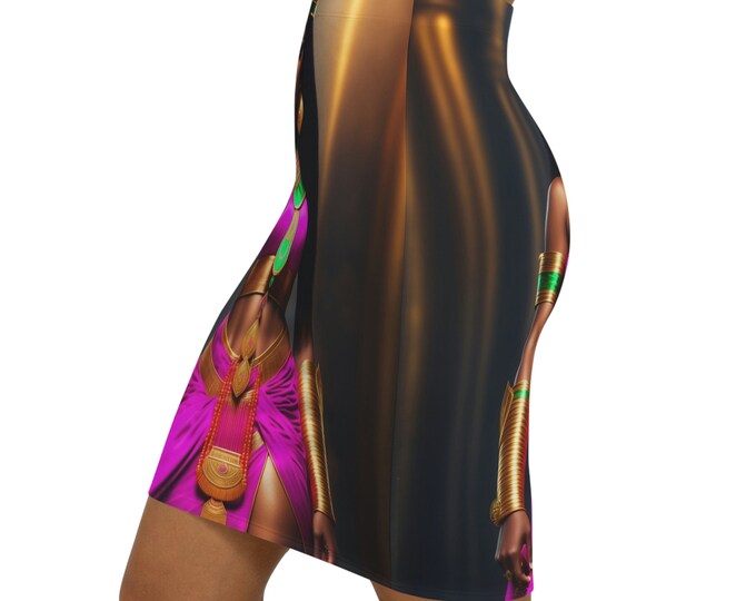 Egyptian Goddess Maat Painting 3 Mini Skirt | Womens Casual Skirt | Fashion Clothing | Basic Versatile Stretchy | Ancient Egypt Unique