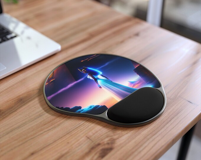 Ergonomic Mouse Pad with Goddess Isis Painting 18, School Gifts, Computer Mousepad, Desktop Mat, New Job Gift, Afrocentric Art, Black Art