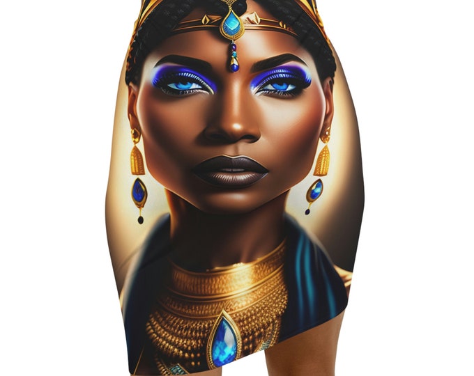 Egyptian Goddess Isis Painting 20 Mini Skirt | Spring Clothing | Basic Versatile Stretchy | Grace Modest Skirt | Stretch Knit | Fairy Skirt