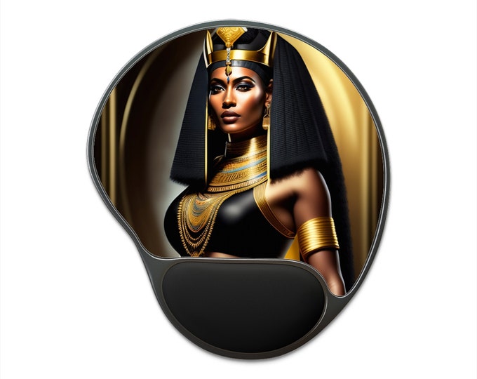 Ergonomic Mouse Pad with Goddess Isis Painting 24, School Gifts, Computer Mousepad, Desktop Mat, New Job Gift, Afrocentric Art, Black Art