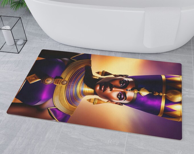 Queen Nefertiti Art Painted Welcome Mat 5, Face Doormat,Non-Slip, Water Absorbent, Comfort Pad, Quirky Cool Doormat, Thoughtful Gift for Her